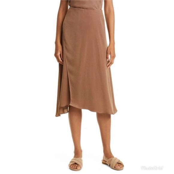 Revolve Vince Asymmetric Drape Wrap Skirt In Caramel